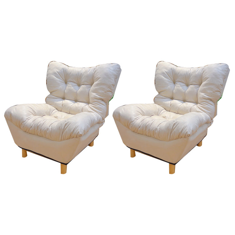 Scandinavian Parsons Chair Solid Color Living Room Reclining Basic Four Leg Accent Chair Off-White 2 Piece Set Without Ottoman Clearhalo 'Accent Chairs' 'accent_chairs' 'Chairs & Seating' 'furn' 'furn_accent_chairs' 'Furniture' 'Living Room Furniture' 6737140