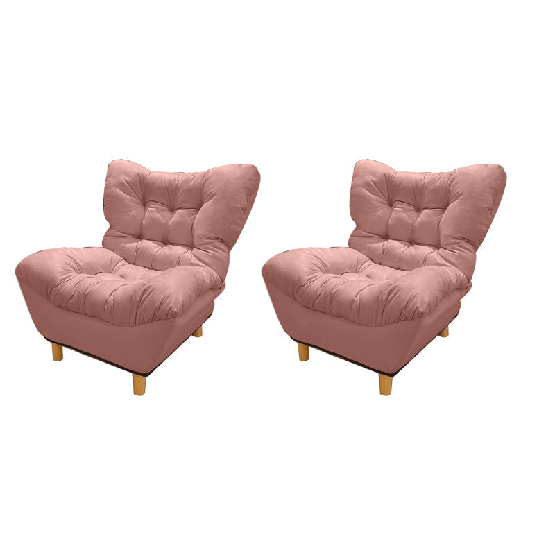Scandinavian Parsons Chair Solid Color Living Room Reclining Basic Four Leg Accent Chair Pink 2 Piece Set Without Ottoman Clearhalo 'Accent Chairs' 'accent_chairs' 'Chairs & Seating' 'furn' 'furn_accent_chairs' 'Furniture' 'Living Room Furniture' 6737145