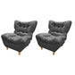 Scandinavian Parsons Chair Solid Color Living Room Reclining Basic Four Leg Accent Chair Dark Gray 2 Piece Set Without Ottoman Clearhalo 'Accent Chairs' 'accent_chairs' 'Chairs & Seating' 'furn' 'furn_accent_chairs' 'Furniture' 'Living Room Furniture' 6737149