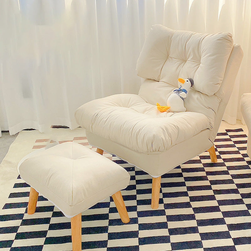 Scandinavian Parsons Chair Solid Color Living Room Reclining Basic Four Leg Accent Chair White 1 Piece With Ottoman Clearhalo 'Accent Chairs' 'accent_chairs' 'Chairs & Seating' 'furn' 'furn_accent_chairs' 'Furniture' 'Living Room Furniture' 6737150