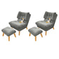 Scandinavian Parsons Chair Solid Color Living Room Reclining Basic Four Leg Accent Chair Grey 2 Piece Set With Ottoman Clearhalo 'Accent Chairs' 'accent_chairs' 'Chairs & Seating' 'furn' 'furn_accent_chairs' 'Furniture' 'Living Room Furniture' 6737155