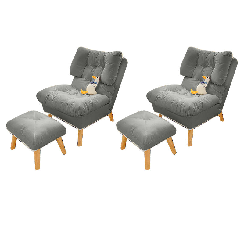 Scandinavian Parsons Chair Solid Color Living Room Reclining Basic Four Leg Accent Chair Grey 2 Piece Set With Ottoman Clearhalo 'Accent Chairs' 'accent_chairs' 'Chairs & Seating' 'furn' 'furn_accent_chairs' 'Furniture' 'Living Room Furniture' 6737155