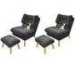 Scandinavian Parsons Chair Solid Color Living Room Reclining Basic Four Leg Accent Chair Black 2 Piece Set With Ottoman Clearhalo 'Accent Chairs' 'accent_chairs' 'Chairs & Seating' 'furn' 'furn_accent_chairs' 'Furniture' 'Living Room Furniture' 6737157