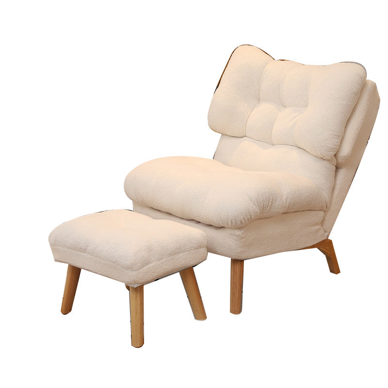 Scandinavian Parsons Chair Solid Color Living Room Reclining Basic Four Leg Accent Chair Ivory 1 Piece With Ottoman Clearhalo 'Accent Chairs' 'accent_chairs' 'Chairs & Seating' 'furn' 'furn_accent_chairs' 'Furniture' 'Living Room Furniture' 6737158