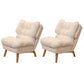 Scandinavian Parsons Chair Solid Color Living Room Reclining Basic Four Leg Accent Chair Ivory 2 Piece Set Without Ottoman Clearhalo 'Accent Chairs' 'accent_chairs' 'Chairs & Seating' 'furn' 'furn_accent_chairs' 'Furniture' 'Living Room Furniture' 6737169