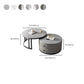 Mesa de centro moderna para cóctel, mesa de centro redonda de cristal/pizarra con 2 cajones
