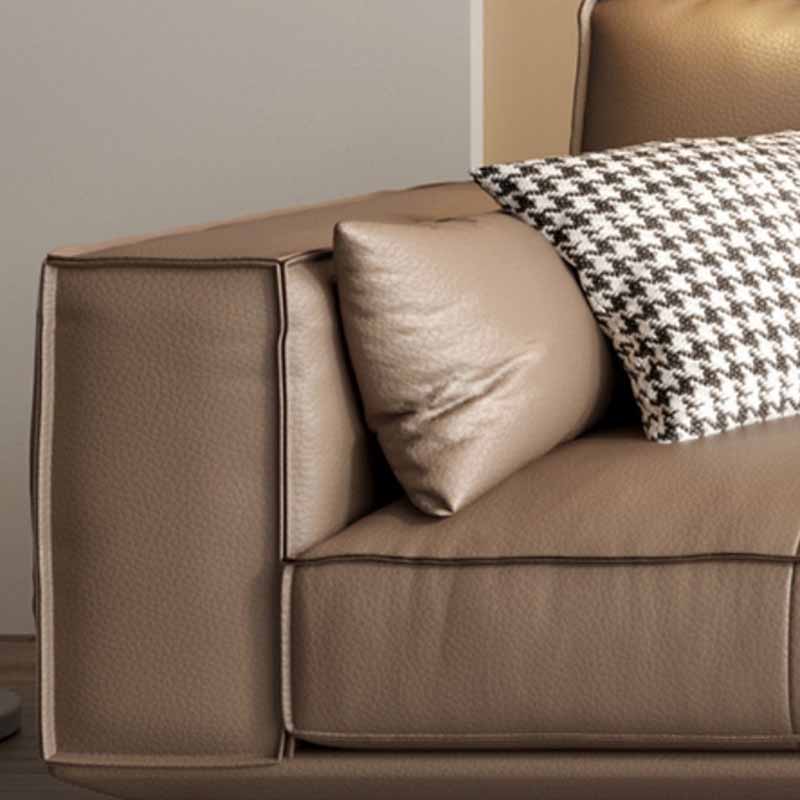 Divano in pelle autentica da 37 "divano braccio con smoking alto con cuscini per soggiorno