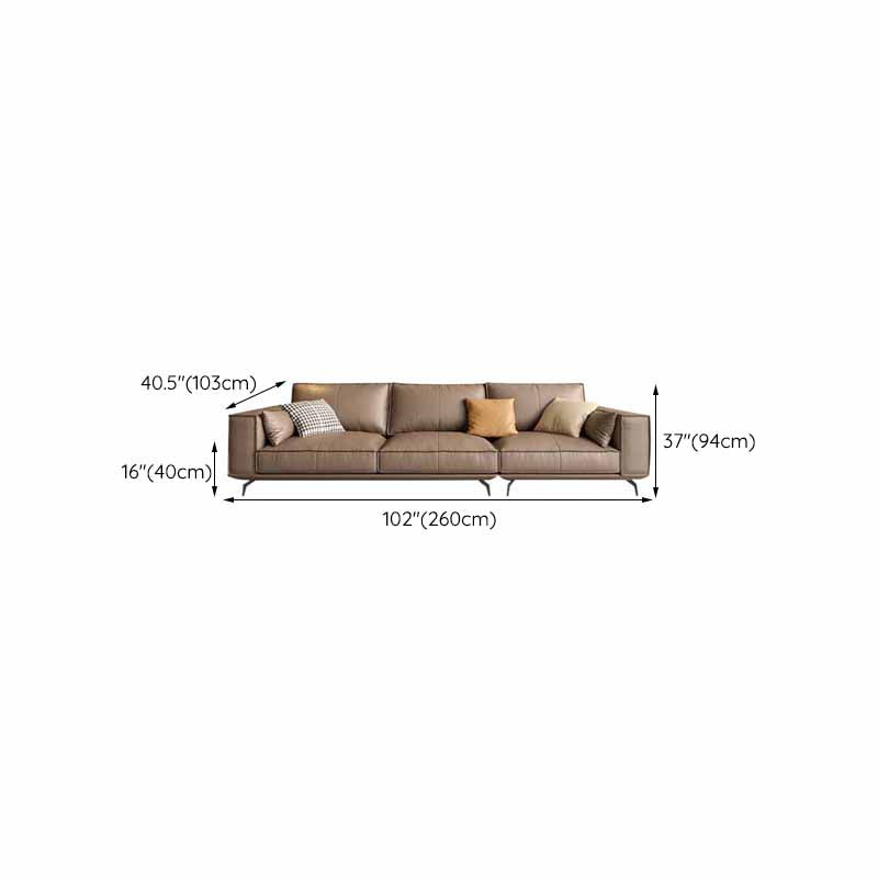 Divano in pelle autentica da 37 "divano braccio con smoking alto con cuscini per soggiorno