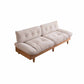 Contemporary Beige Sofa with Tufted Back and Flared Arm in Linen