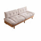 Contemporary Beige Sofa with Tufted Back and Flared Arm in Linen