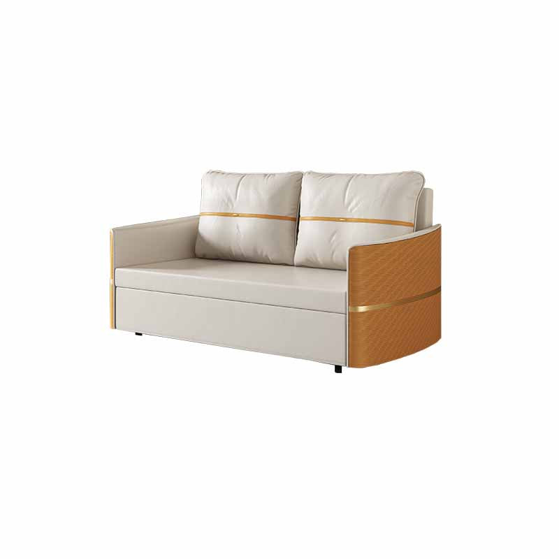 Faux Leather Convertible Sofa Bed with Pillows Seating with Storage 45"L x 35"W x 35"H Tech Cloth Clearhalo 'furn' 'furn_sofas' 'Furniture' 'Living Room Furniture' 'Sofa' 'sofas' 6737296
