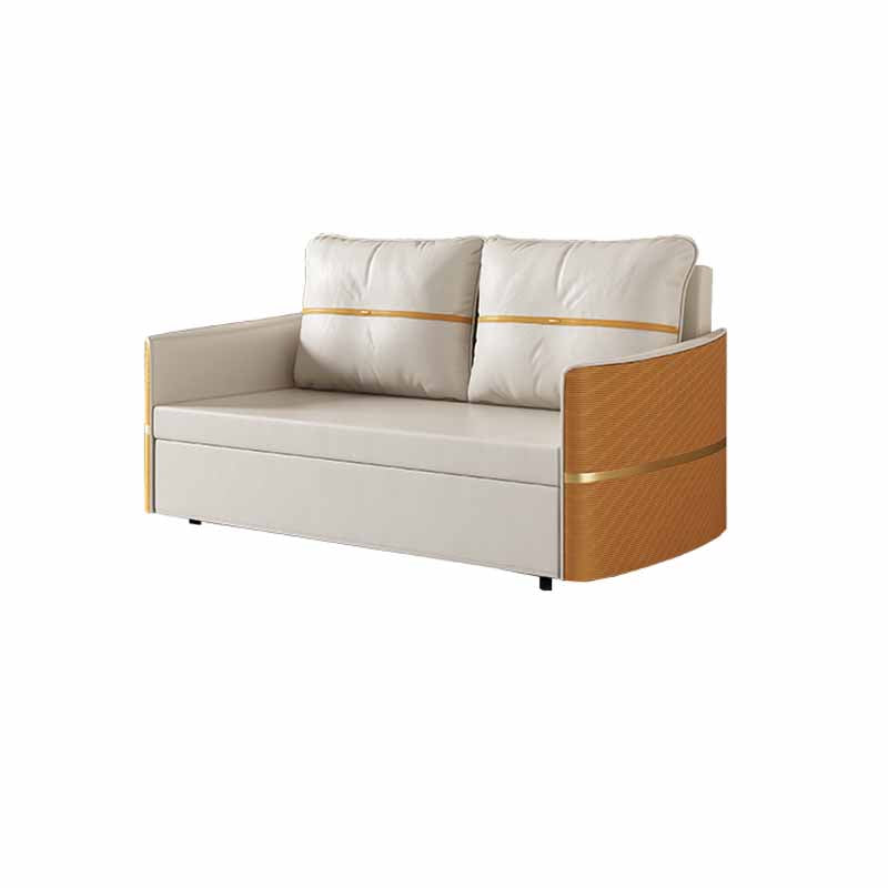 Faux Leather Convertible Sofa Bed with Pillows Seating with Storage 55"L x 35"W x 35"H Tech Cloth Clearhalo 'furn' 'furn_sofas' 'Furniture' 'Living Room Furniture' 'Sofa' 'sofas' 6737297