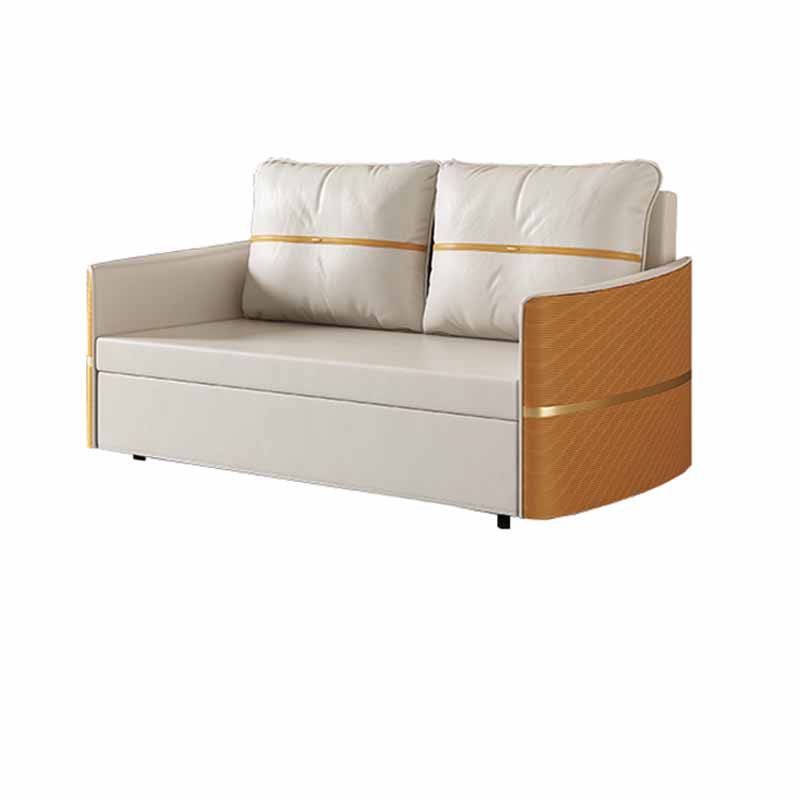 Faux Leather Convertible Sofa Bed with Pillows Seating with Storage 77"L x 35"W x 35"H Tech Cloth Clearhalo 'furn' 'furn_sofas' 'Furniture' 'Living Room Furniture' 'Sofa' 'sofas' 6737301