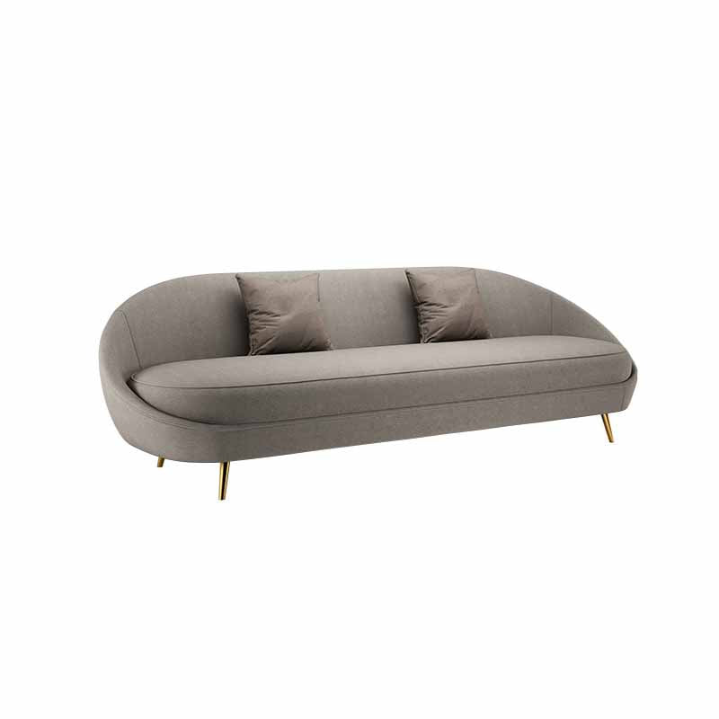 Sloped Arms No Distressing Sofa Stain Resistant Tight Back Sofa for Living Room 86.6"L x 35.4"W x 30.3"H Flannel Clearhalo 'furn' 'furn_sofas' 'Furniture' 'Living Room Furniture' 'Sofa' 'sofas' 6737319