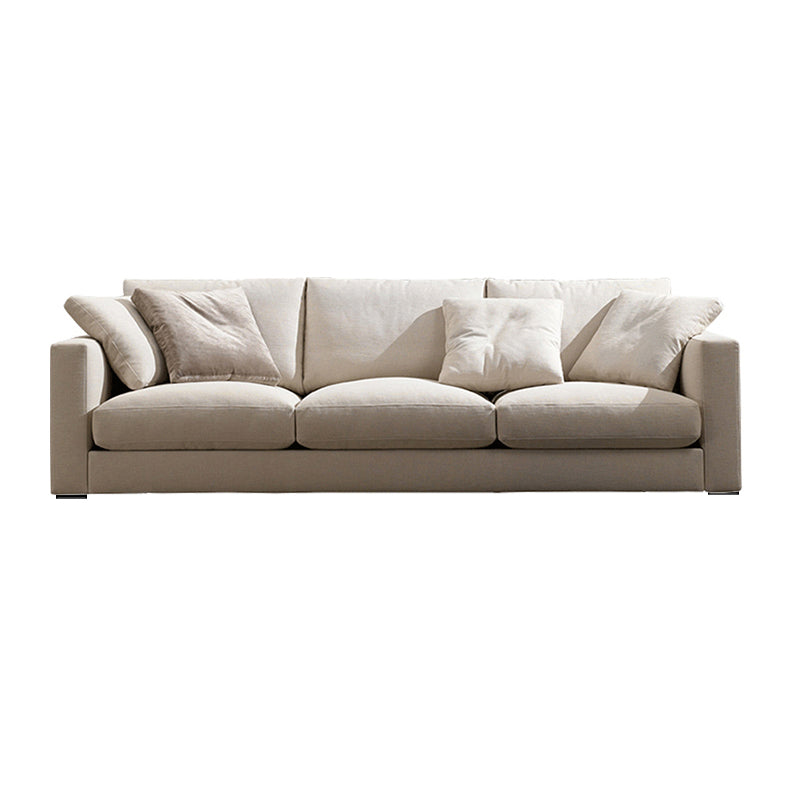 Canapé de bras carré standard avec oreillers siège en beige pour l'appartement