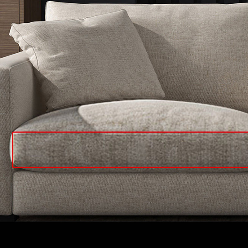 Canapé de bras carré standard avec oreillers siège en beige pour l'appartement