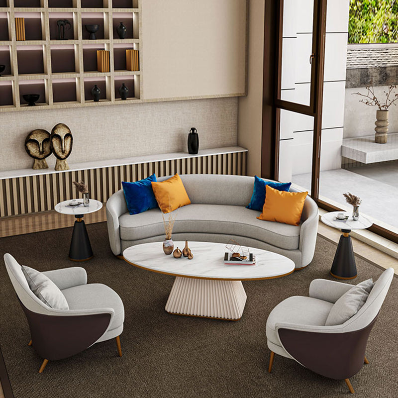 Tuxedo Arm Sofa Linen and Faux Leather Seating for Bonus Room Clearhalo 'furn' 'furn_sofas' 'Furniture' 'Living Room Furniture' 'Sofa' 'sofas' 6737407