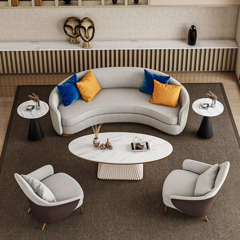 Tuxedo Arm Sofa Linen and Faux Leather Seating for Bonus Room Clearhalo 'furn' 'furn_sofas' 'Furniture' 'Living Room Furniture' 'Sofa' 'sofas' 6737412