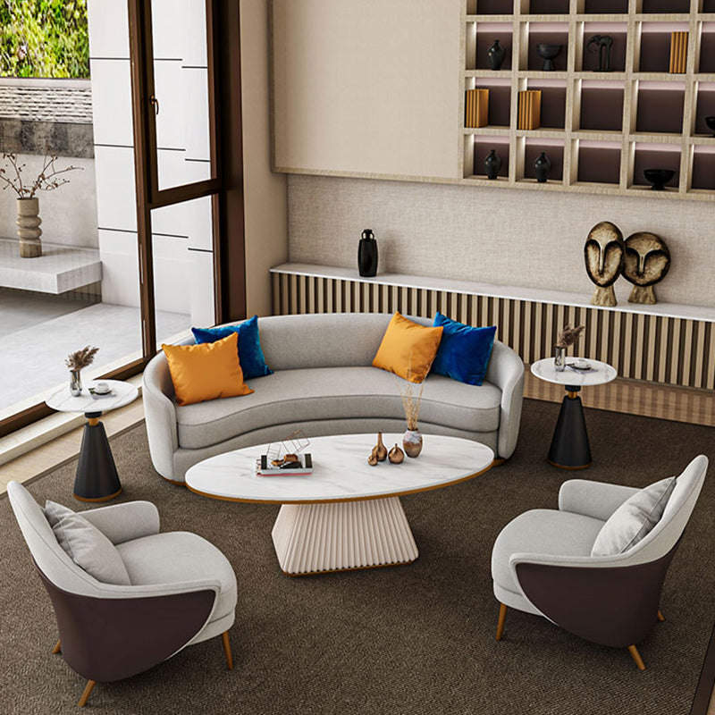 Tuxedo Arm Sofa Linen and Faux Leather Seating for Bonus Room Clearhalo 'furn' 'furn_sofas' 'Furniture' 'Living Room Furniture' 'Sofa' 'sofas' 6737413