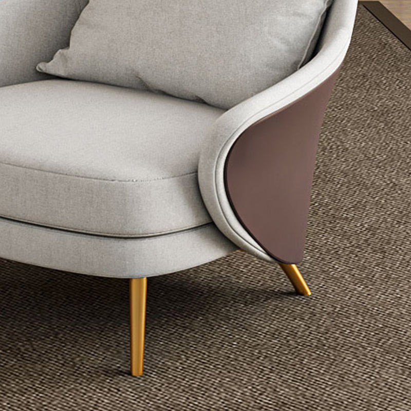 Tuxedo Arm Sofa Linen and Faux Leather Seating for Bonus Room Clearhalo 'furn' 'furn_sofas' 'Furniture' 'Living Room Furniture' 'Sofa' 'sofas' 6737417