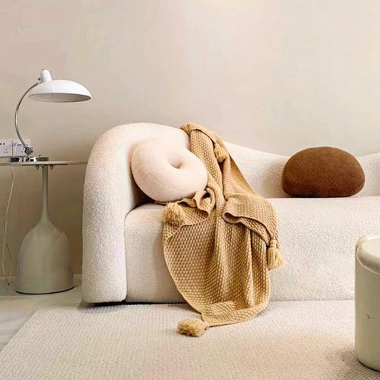 Tight Back Curved Loveseat Stain Resistant No Distressing Sofa