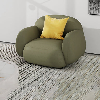 Divano a braccio quadrato contemporaneo con sedute di cuscini in verde e beige