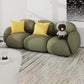 Divano a braccio quadrato contemporaneo con sedute di cuscini in verde e beige
