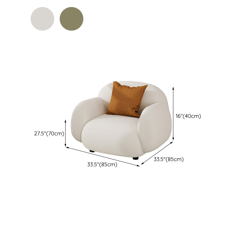 Divano a braccio quadrato contemporaneo con sedute di cuscini in verde e beige