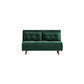 Armless Contemporary Sofa with Pillows Seating in Forest Green and Beige