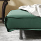 Armless Contemporary Sofa with Pillows Seating in Forest Green and Beige