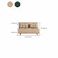 Armless Contemporary Sofa with Pillows Seating in Forest Green and Beige