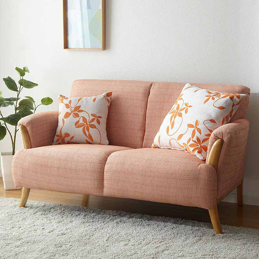 Modern Stationary Settee Solid Color Recessed Arm Sofa for Living Room