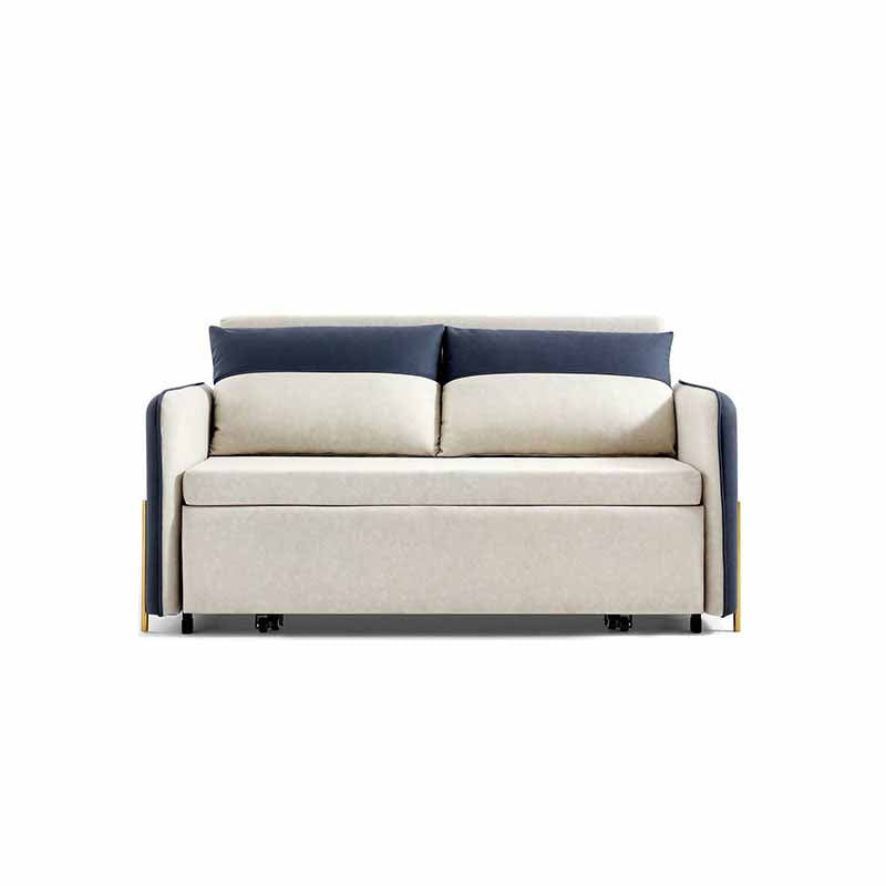 Faux Leather Sofa Bed Contemporary Sofa with Pillows for Bonus Room