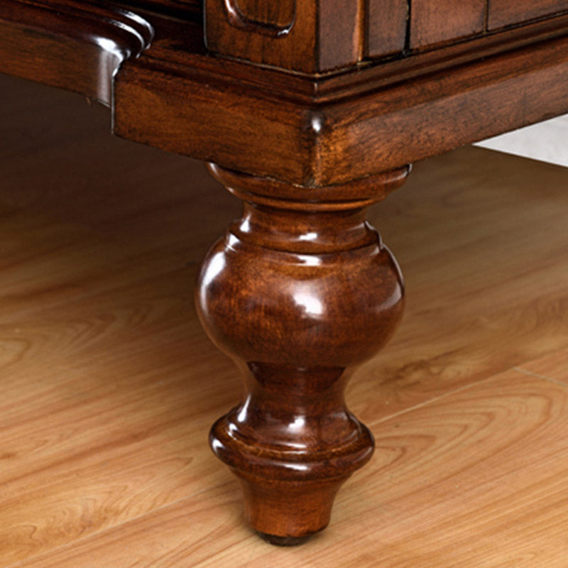 Scheda laterale in legno massiccio in stile moderno con cassetto e porta