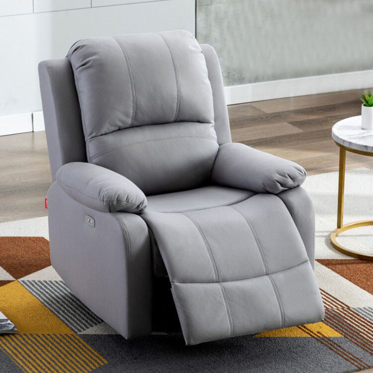 Indoor Upholstery Recliner Contemporary 33.5" W Recliners with Massage & USB Cord Gray Clearhalo 'Chairs & Seating' 'furn' 'furn_recliners' 'Furniture' 'Living Room Furniture' 'Recliners' 6737543