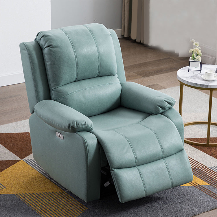 Indoor Upholstery Recliner Contemporary 33.5" W Recliners with Massage & USB Cord Light Green Clearhalo 'Chairs & Seating' 'furn' 'furn_recliners' 'Furniture' 'Living Room Furniture' 'Recliners' 6737546