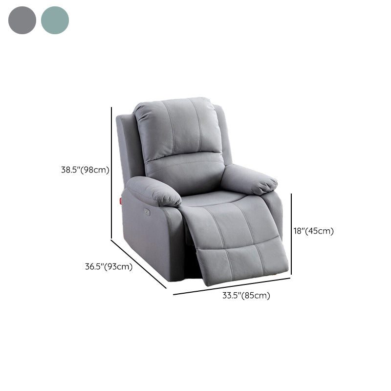 Indoor Upholstery Recliner Contemporary 33.5" W Recliners with Massage & USB Cord Clearhalo 'Chairs & Seating' 'furn' 'furn_recliners' 'Furniture' 'Living Room Furniture' 'Recliners' 6737558