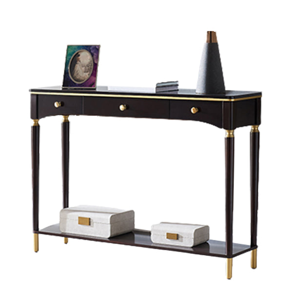 Mid-Century Modern Wood Console Table Rectangle Black Console Sofa Table for Hall