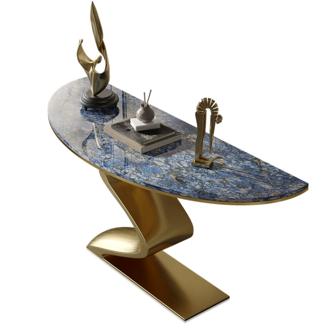 Tavolo console blu glam mezza luna tavolo divano console per sala