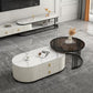 Slate Frame Coffee Table Glam Nesting Coffee Table Set with 2 Drawers
