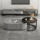 Slate Frame Coffee Table Glam Nesting Coffee Table Set with 2 Drawers
