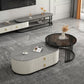 Slate Frame Coffee Table Glam Nesting Coffee Table Set with 2 Drawers