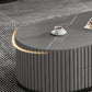 Slate Frame Coffee Table Glam Nesting Coffee Table Set with 2 Drawers