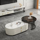 Slate Frame Coffee Table Glam Nesting Coffee Table Set with 2 Drawers
