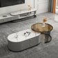 Slate Frame Coffee Table Glam Nesting Coffee Table Set with 2 Drawers