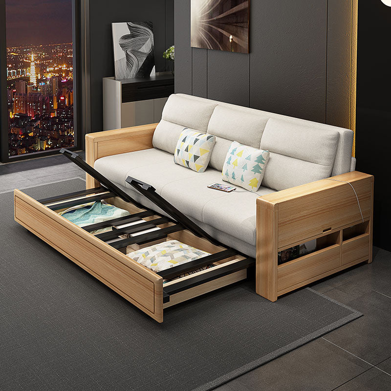 32" Wide Scandinavian Sofa Bed Pillow Included Wood Sleeper Sofa