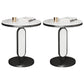 Glam Metal Side Table with Round Stone Top Accent Side Table Black 2 Clearhalo 'Coffee & Accent Tables' 'End & Side Tables' 'end_side_tables' 'furn' 'furn_end_side_tables' 'Furniture' 'Living Room Furniture' 6738377