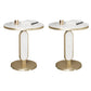 Glam Metal Side Table with Round Stone Top Accent Side Table Gold 2 Clearhalo 'Coffee & Accent Tables' 'End & Side Tables' 'end_side_tables' 'furn' 'furn_end_side_tables' 'Furniture' 'Living Room Furniture' 6738379