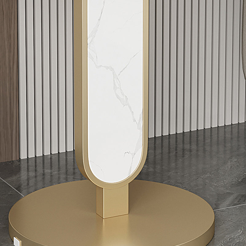 Glam Metal Side Table with Round Stone Top Accent Side Table Clearhalo 'Coffee & Accent Tables' 'End & Side Tables' 'end_side_tables' 'furn' 'furn_end_side_tables' 'Furniture' 'Living Room Furniture' 6738383