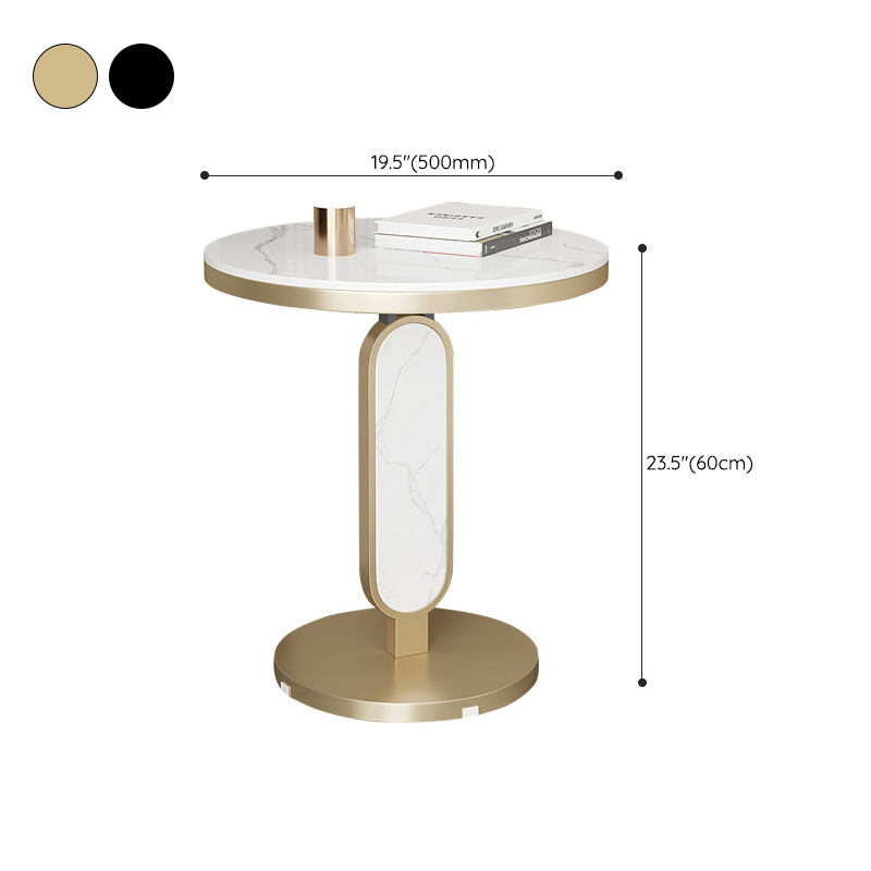 Glam Metal Side Table with Round Stone Top Accent Side Table Clearhalo 'Coffee & Accent Tables' 'End & Side Tables' 'end_side_tables' 'furn' 'furn_end_side_tables' 'Furniture' 'Living Room Furniture' 6738388